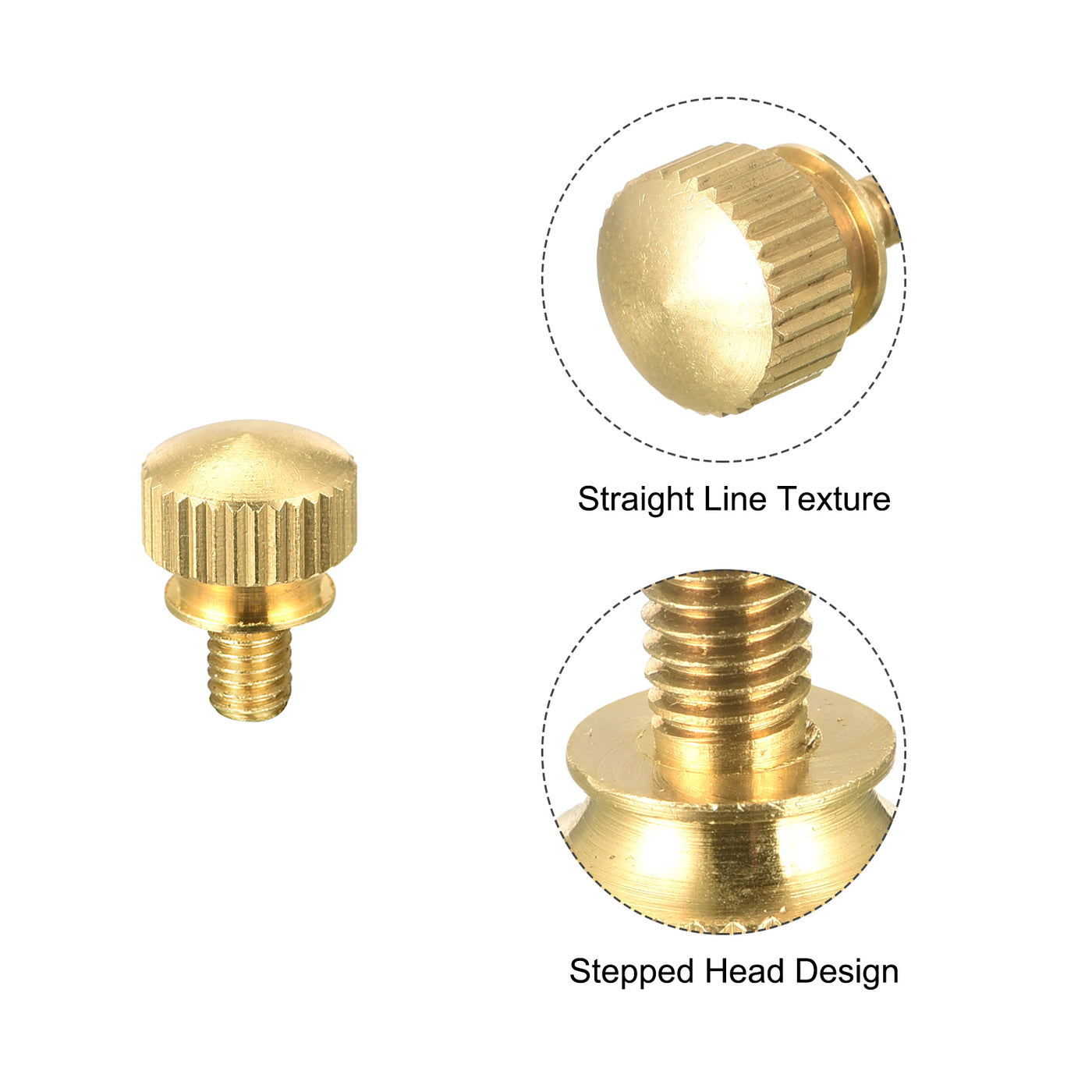 uxcell Uxcell 10Pcs Knurled Thumb Screws, M4x6mm Brass Shoulder Bolts Stepped Grip Knobs Fasteners for PC, Electronic, Mechanical