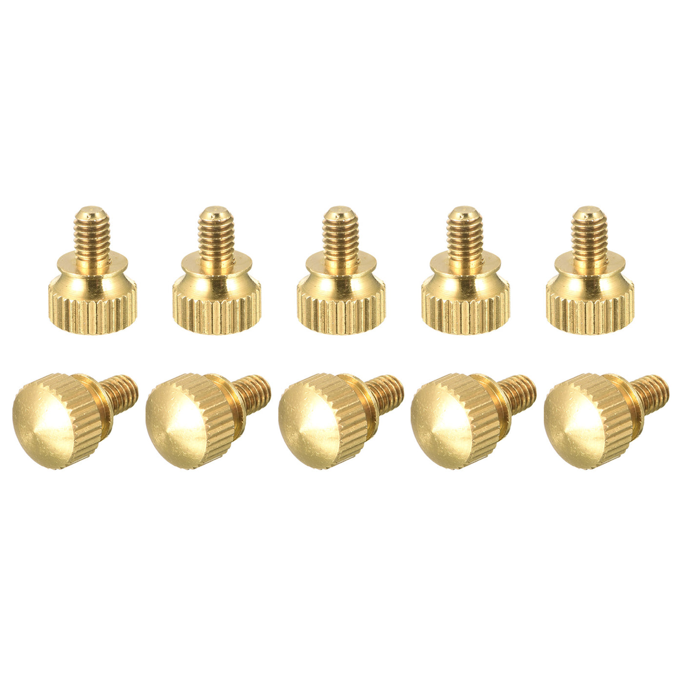 uxcell Uxcell 10Pcs Knurled Thumb Screws, M4x6mm Brass Shoulder Bolts Stepped Grip Knobs Fasteners for PC, Electronic, Mechanical