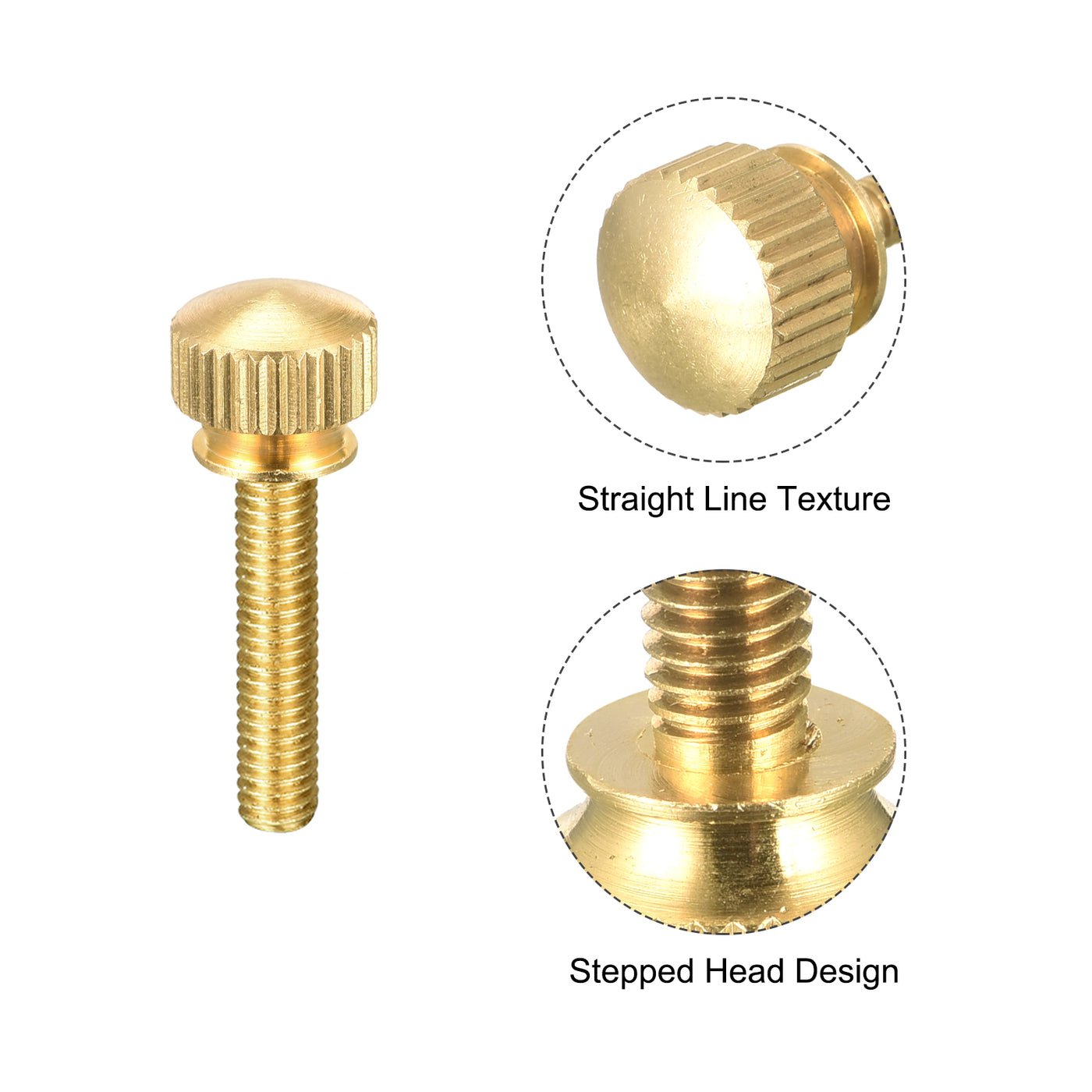 uxcell Uxcell 5Pcs Knurled Thumb Screws, M4x20mm Brass Shoulder Bolts Stepped Grip Knobs Fasteners for PC, Electronic, Mechanical