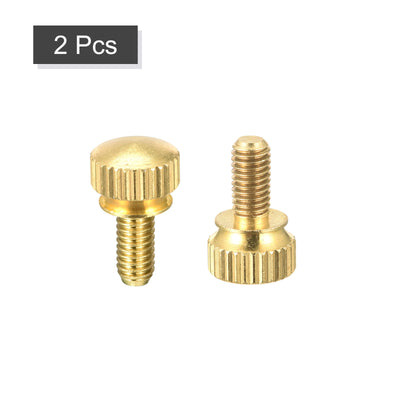 Harfington Uxcell 2Pcs Knurled Thumb Screws, M5x10mm Brass Shoulder Bolts Stepped Grip Knobs Fasteners for PC, Electronic, Mechanical