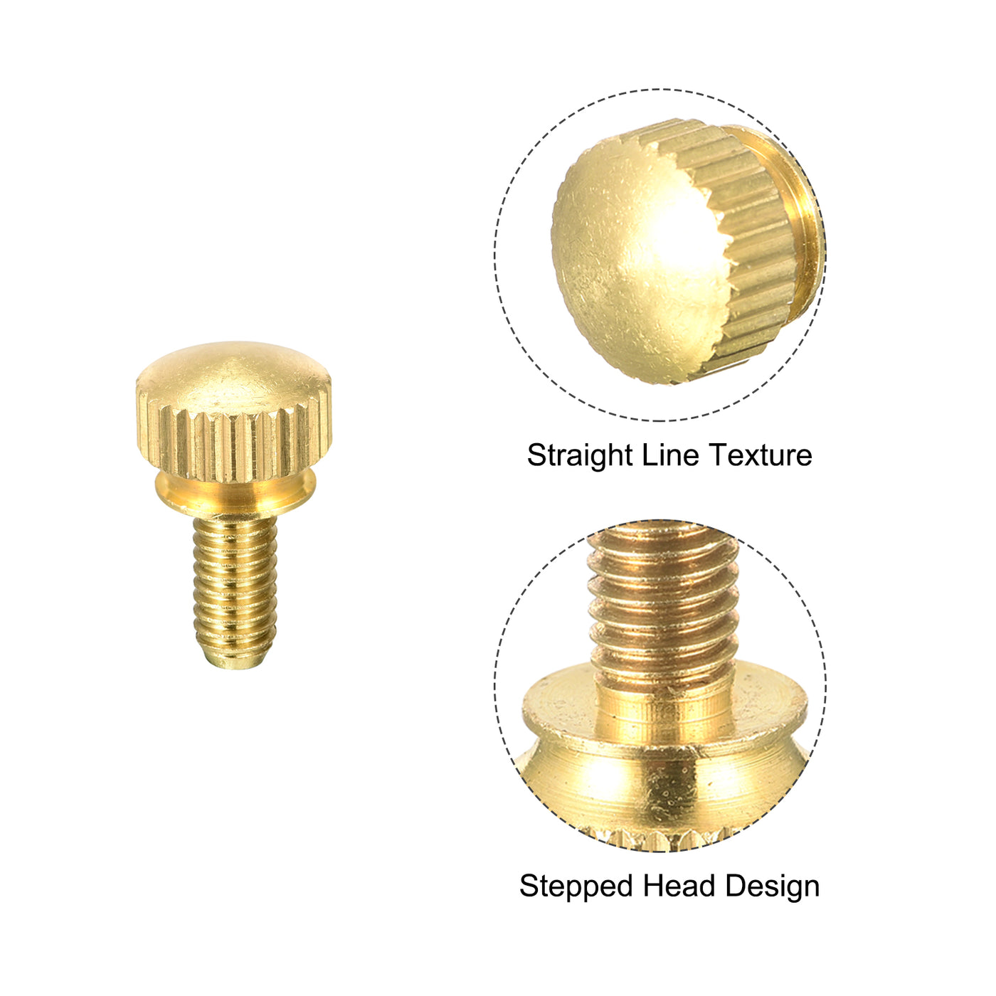 uxcell Uxcell 2Pcs Knurled Thumb Screws, M5x10mm Brass Shoulder Bolts Stepped Grip Knobs Fasteners for PC, Electronic, Mechanical