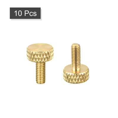 Harfington Uxcell 10Pcs Brass Knurled Thumb Screws, M3x8mm  11.5mm Length Flat Grip Bolt Knobs Fasteners for Electronic, Mechanical