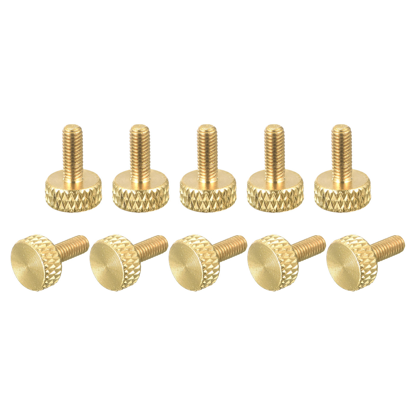 uxcell Uxcell 10Pcs Brass Knurled Thumb Screws, M3x8mm  11.5mm Length Flat Grip Bolt Knobs Fasteners for Electronic, Mechanical