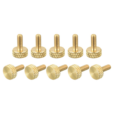 Harfington Uxcell 10Pcs Brass Knurled Thumb Screws, M3x8mm  11.5mm Length Flat Grip Bolt Knobs Fasteners for Electronic, Mechanical