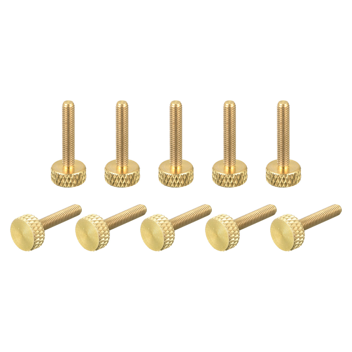 uxcell Uxcell 10Pcs Brass Knurled Thumb Screws, M3x16mm  Flat Grip Bolt Knobs Fasteners for Electronic, Mechanical