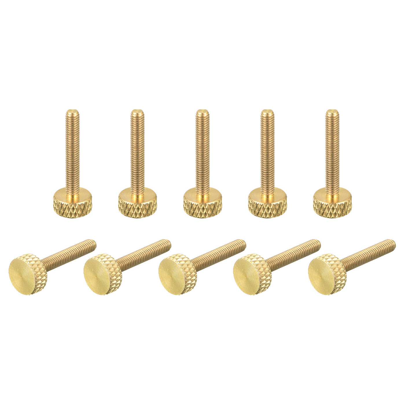 uxcell Uxcell 10Pcs Brass Knurled Thumb Screws, M3x20mm  Flat Grip Bolt Knobs Fasteners for Electronic, Mechanical