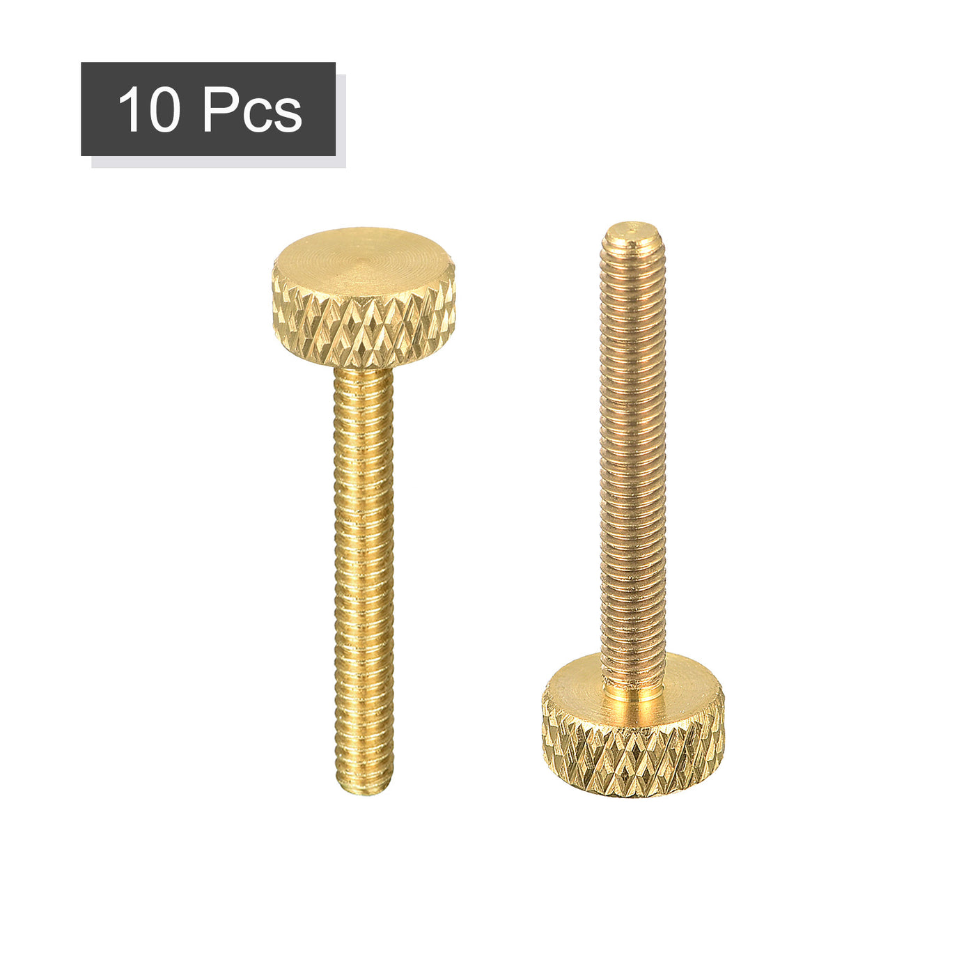 uxcell Uxcell 10Pcs Brass Knurled Thumb Screws, M3x25mm  Flat Grip Bolt Knobs Fasteners for Electronic, Mechanical