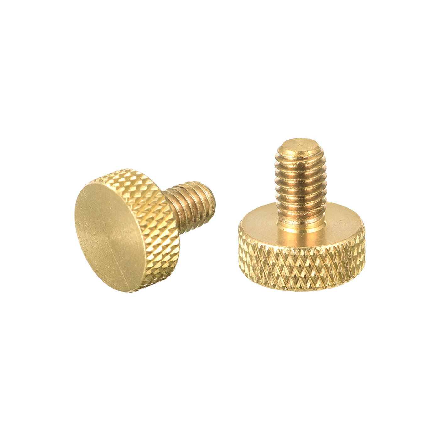uxcell Uxcell 2Pcs Brass Knurled Thumb Screws, M5x8mm  Flat Grip Bolt Knobs Fasteners for Electronic, Mechanical