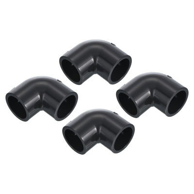Harfington UPVC Pipe Fitting Elbow 25mm Socket, 4 Pack 90 Degree Adapter Connector, Gray