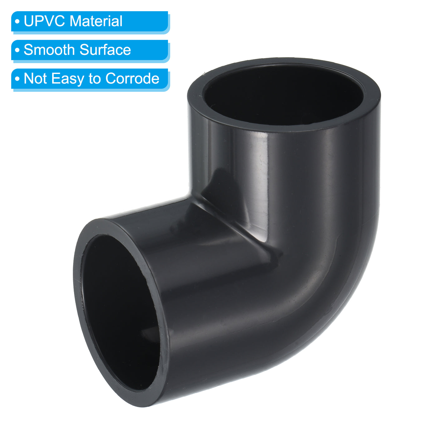 Harfington UPVC Pipe Fitting Elbow 32mm Socket, 90 Degree Adapter Connector, Gray