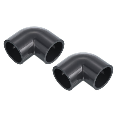 Harfington UPVC Pipe Fitting Elbow 32mm Socket, 2 Pack 90 Degree Adapter Connector, Gray