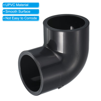 Harfington UPVC Pipe Fitting Elbow 40mm Socket, 90 Degree Adapter Connector, Gray
