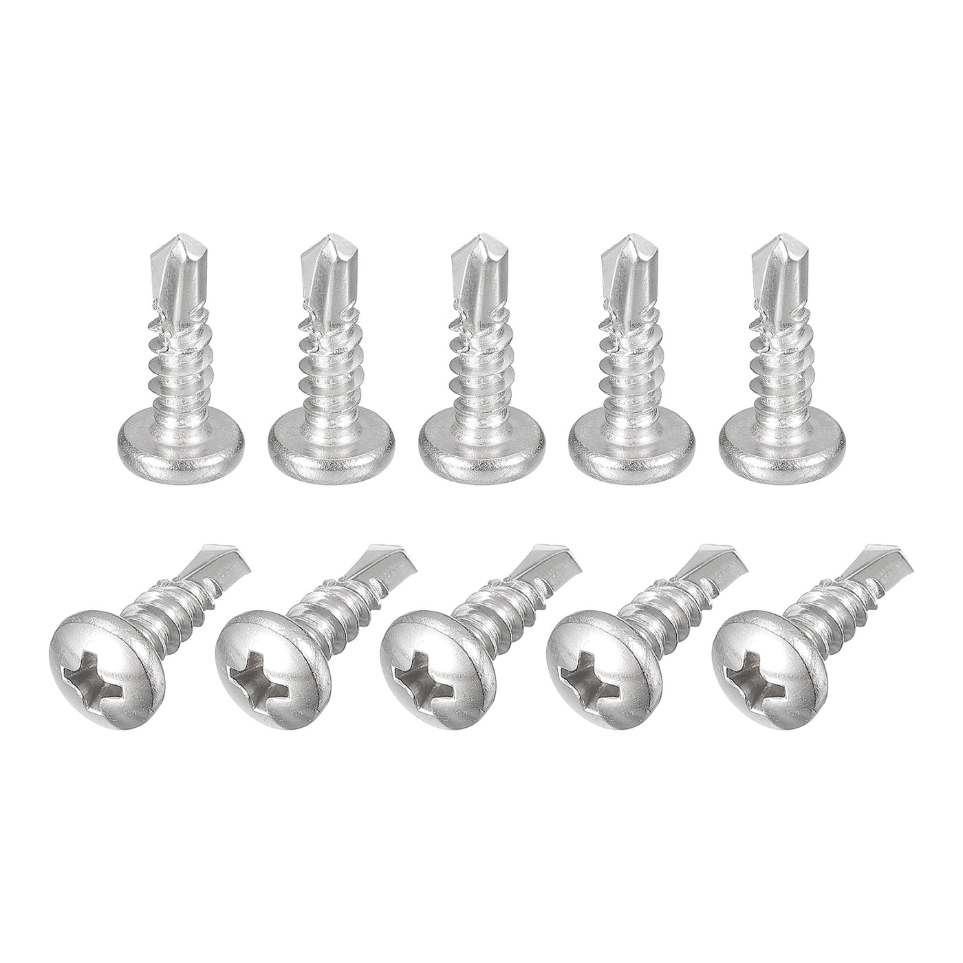 uxcell Uxcell #10 x 5/8" Self Drilling Screws, 20pcs Phillips Pan Head Self Tapping Screws