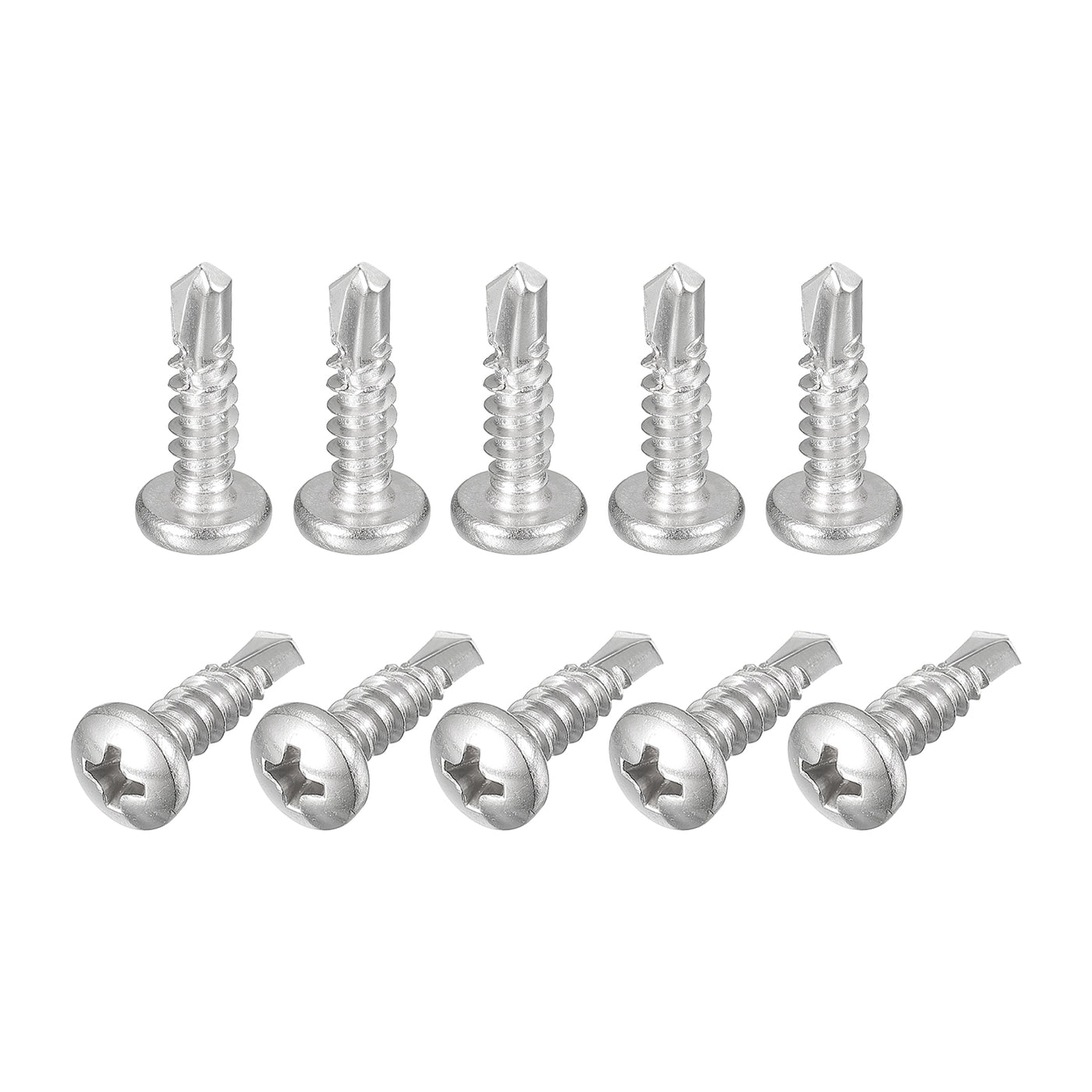 uxcell Uxcell #10 x 3/4" Self Drilling Screws, 20pcs Phillips Pan Head Self Tapping Screws