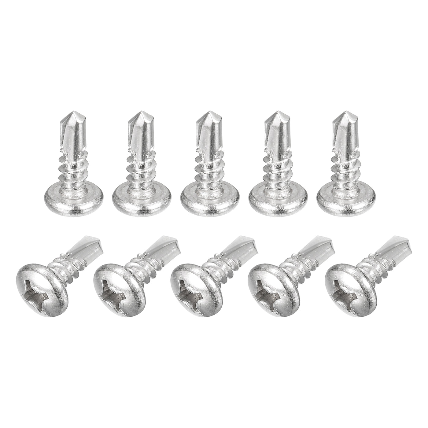 uxcell Uxcell #12 x 5/8" Self Drilling Screws, 20pcs Phillips Pan Head Self Tapping Screws