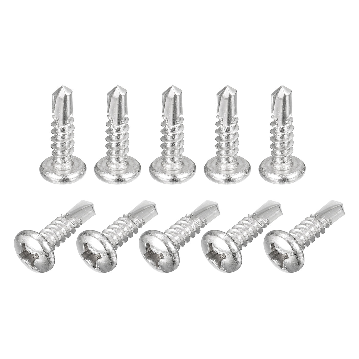uxcell Uxcell #12 x 3/4" Self Drilling Screws, 50pcs Phillips Pan Head Self Tapping Screws