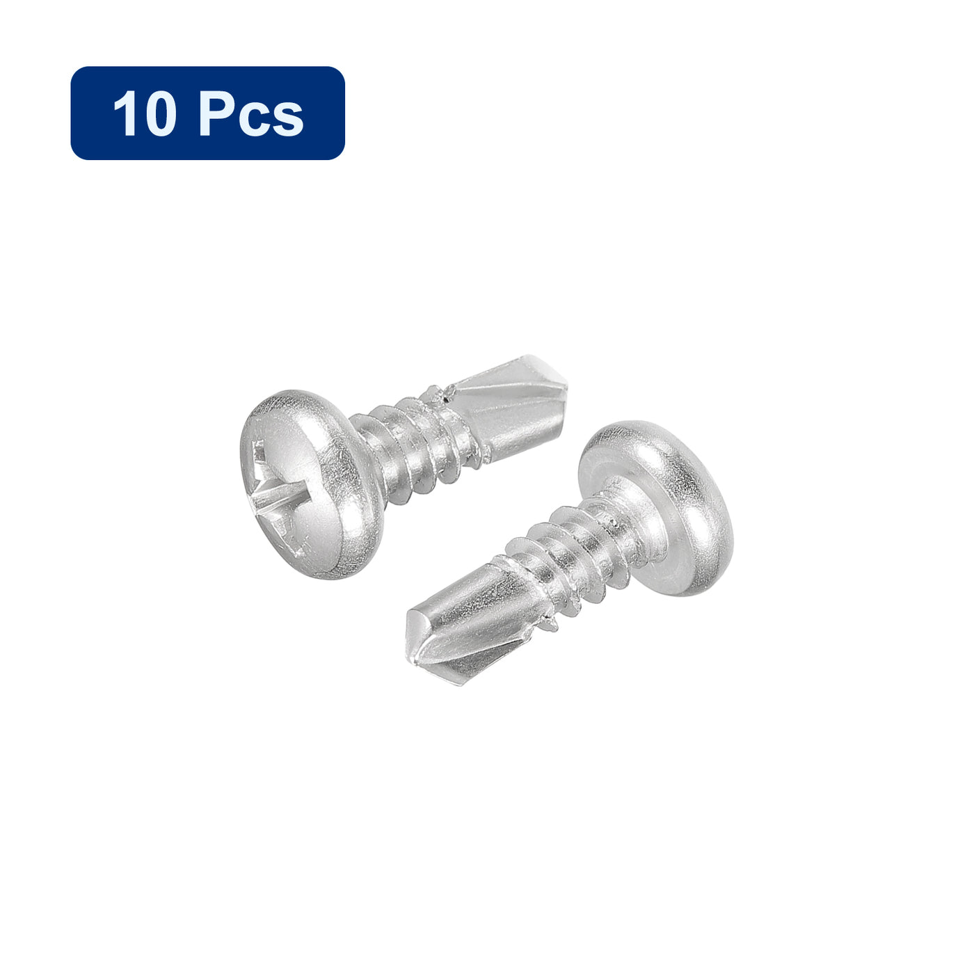 uxcell Uxcell #14 x 3/4" Self Drilling Screws, 10pcs Phillips Pan Head Self Tapping Screws
