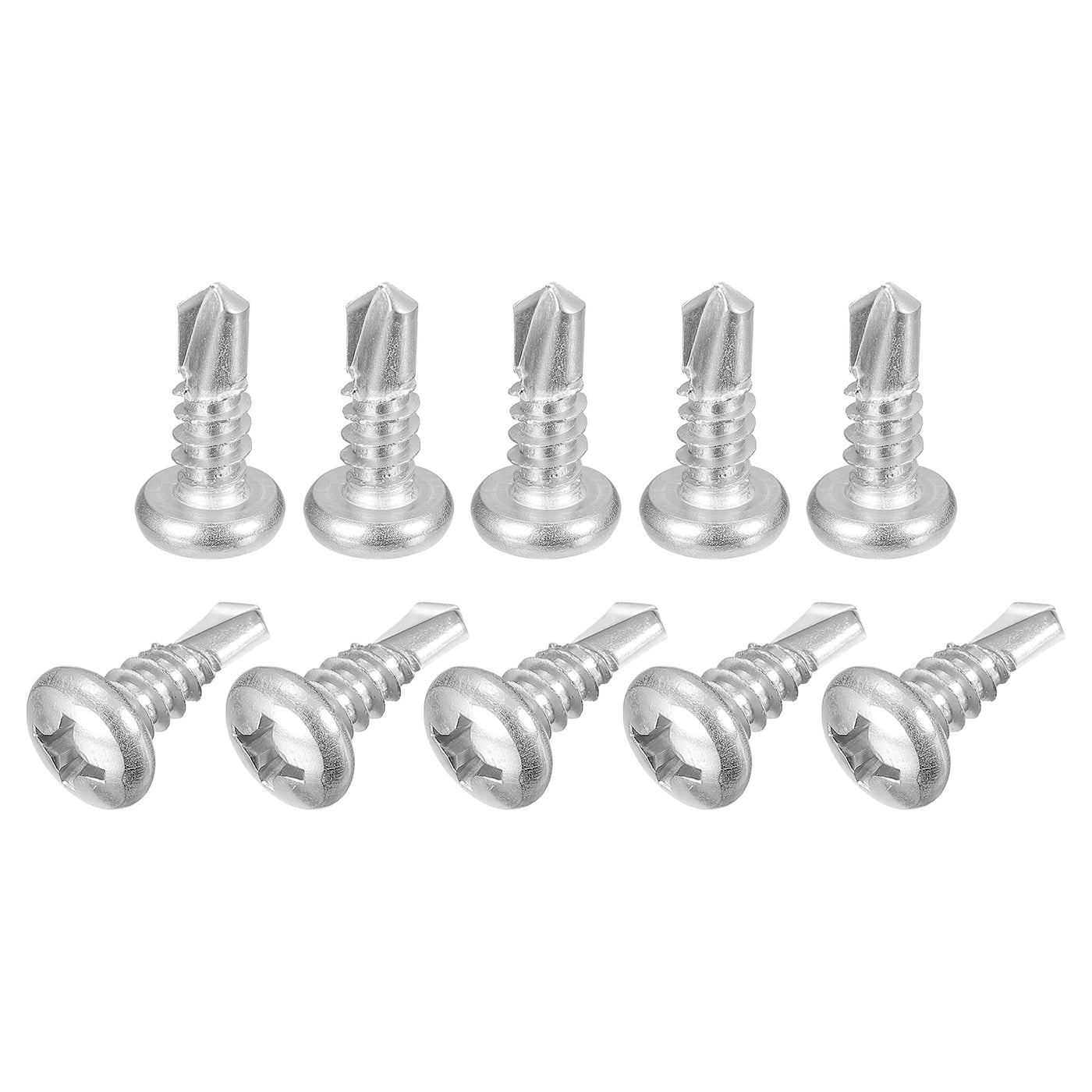 uxcell Uxcell #14 x 3/4" Self Drilling Screws, 50pcs Phillips Pan Head Self Tapping Screws