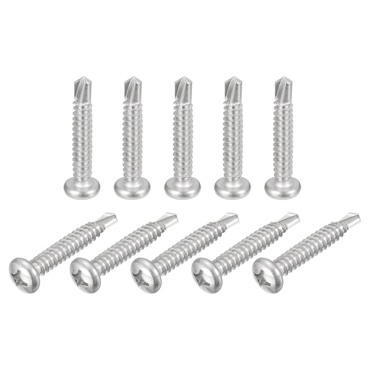 uxcell Uxcell #14 x 1-1/2" Self Drilling Screws, 20pcs Phillips Pan Head Self Tapping Screws
