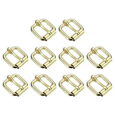 Harfington Uxcell Roller Buckles, 40pcs 17x17mm 3.8mm Thick Metal Belt Pin Buckle, Bronze Tone