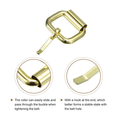 Harfington Uxcell Roller Buckles, 10pcs 20x15mm 4.8mm Thick Metal Belt Pin Buckle, Bronze Tone