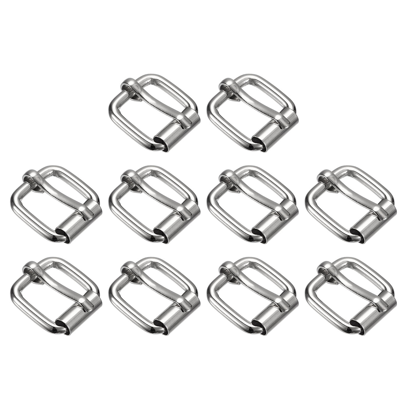 uxcell Uxcell Roller Buckles, 40pcs 17x17mm 3.8mm Thick Metal Belt Pin Buckle, Silver Tone