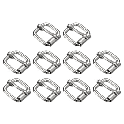 Harfington Uxcell Roller Buckles, 40pcs 17x17mm 3.8mm Thick Metal Belt Pin Buckle, Silver Tone