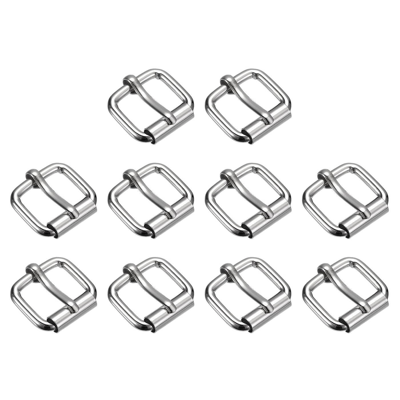 uxcell Uxcell Roller Buckles, 40pcs 20x17mm 3.8mm Thick Metal Belt Pin Buckle, Silver Tone