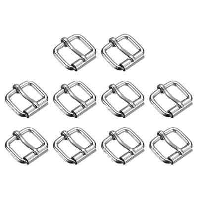 Harfington Uxcell Roller Buckles, 60pcs 20x17mm 3.8mm Thick Metal Belt Pin Buckle, Silver Tone