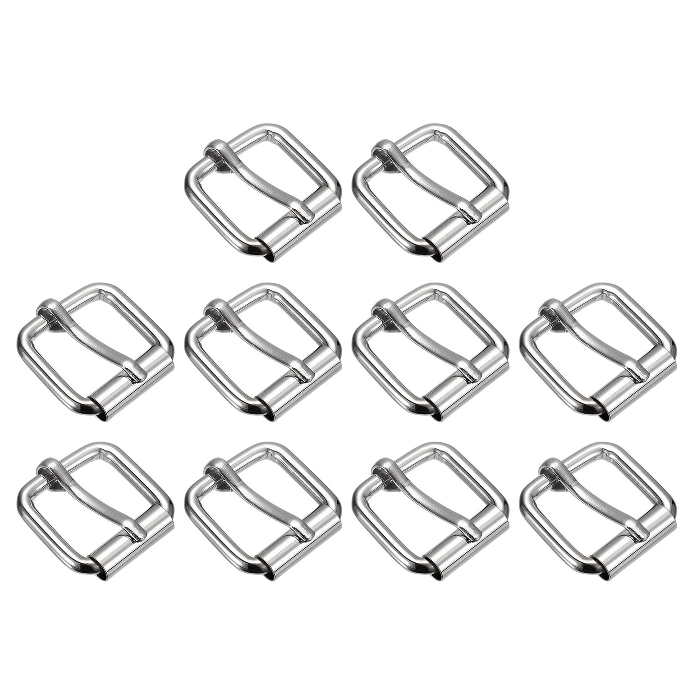 uxcell Uxcell Roller Buckles, 40pcs 20x20mm 3.8mm Thick Metal Belt Pin Buckle, Silver Tone