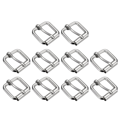 Harfington Uxcell Roller Buckles, 40pcs 20x20mm 3.8mm Thick Metal Belt Pin Buckle, Silver Tone