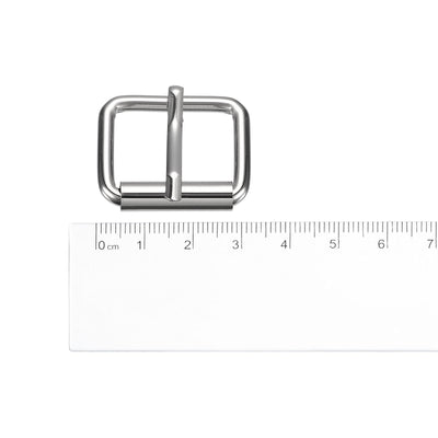 Harfington Uxcell Roller Buckles, 60pcs 25x20mm 3.8mm Thick Metal Belt Pin Buckle, Silver Tone