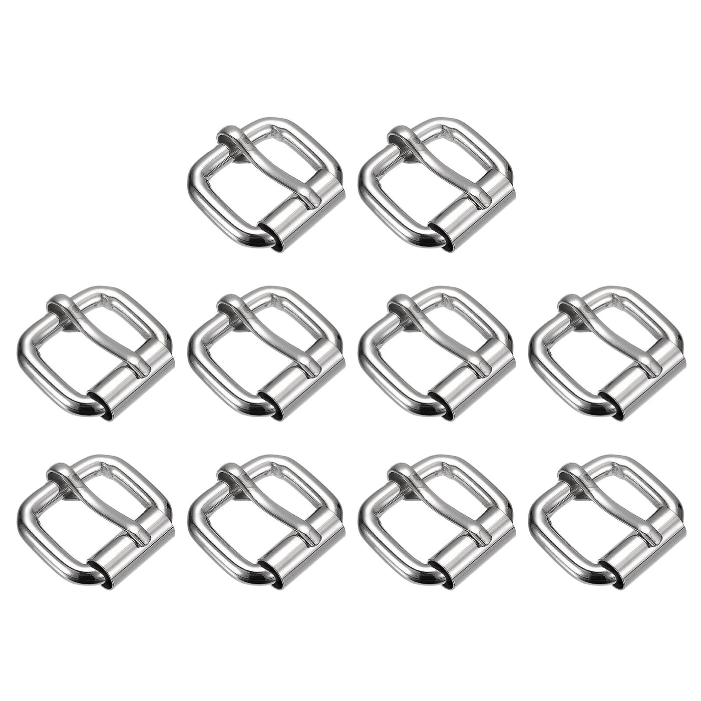 uxcell Uxcell Roller Buckles, 10pcs 20x15mm 4.8mm Thick Metal Belt Pin Buckle, Silver Tone