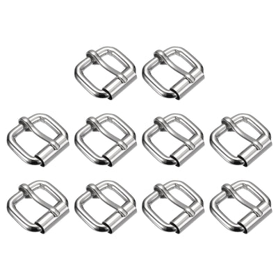 Harfington Uxcell Roller Buckles, 25pcs 20x15mm 4.8mm Thick Metal Belt Pin Buckle, Silver Tone