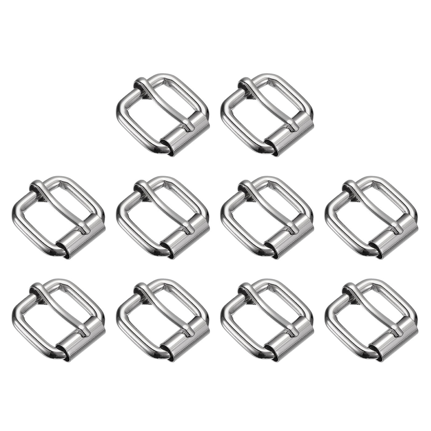 uxcell Uxcell Roller Buckles, 25pcs 20x20mm 4.8mm Thick Metal Belt Pin Buckle, Silver Tone
