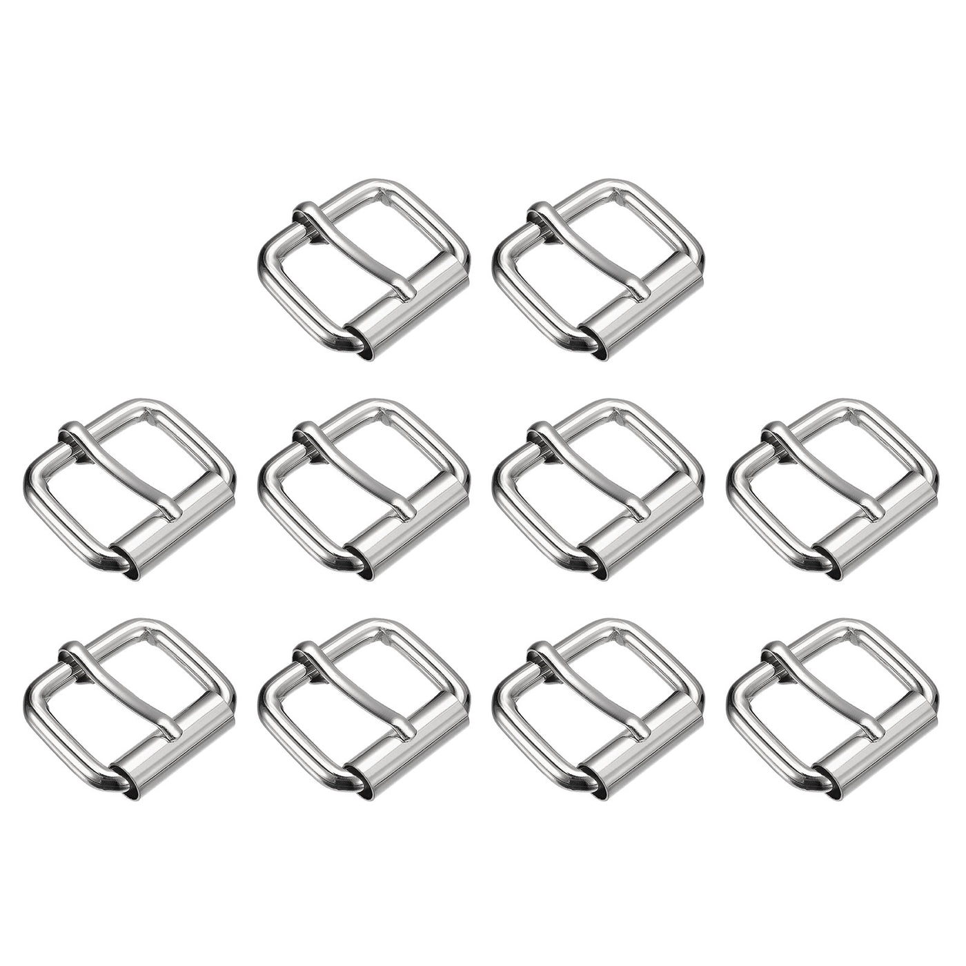 uxcell Uxcell Roller Buckles, 25pcs 25x20mm 4.8mm Thick Metal Belt Pin Buckle, Silver Tone