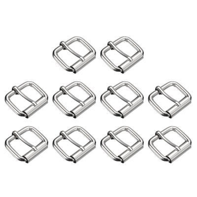 Harfington Uxcell Roller Buckles, 25pcs 25x20mm 4.8mm Thick Metal Belt Pin Buckle, Silver Tone