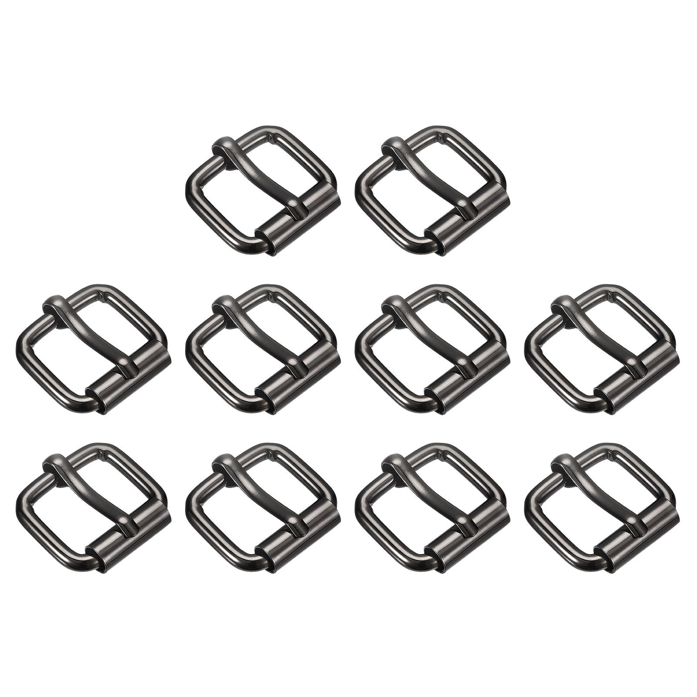 uxcell Uxcell Roller Buckles, 40pcs 20x17mm 3.8mm Thick Metal Belt Pin Buckle, Dark Gray