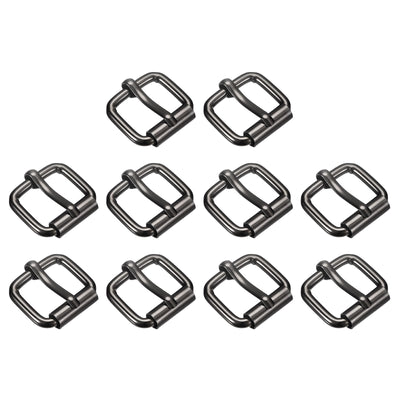 Harfington Uxcell Roller Buckles, 40pcs 20x17mm 3.8mm Thick Metal Belt Pin Buckle, Dark Gray