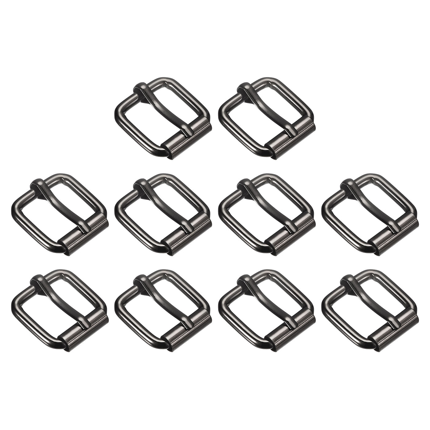 uxcell Uxcell Roller Buckles, 60pcs 20x20mm 3.8mm Thick Metal Belt Pin Buckle, Dark Gray