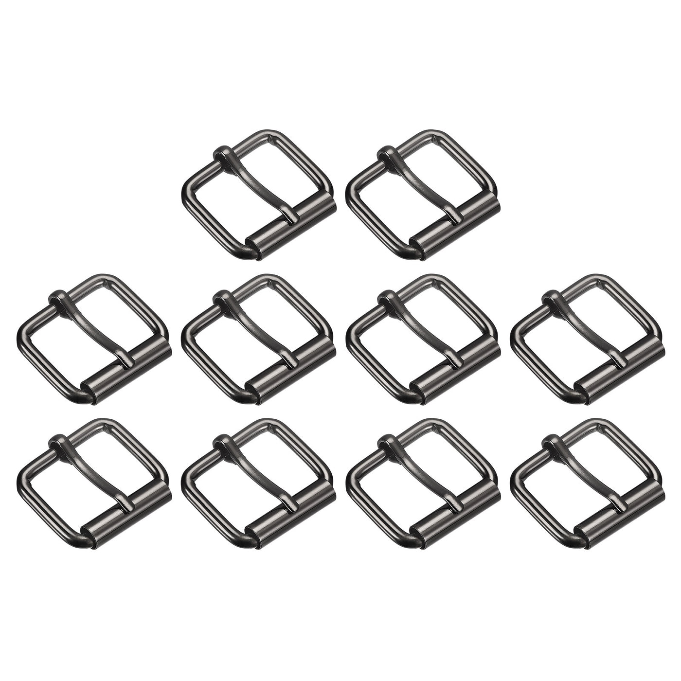 uxcell Uxcell Roller Buckles, 40pcs 25x20mm 3.8mm Thick Metal Belt Pin Buckle, Dark Gray