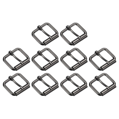 Harfington Uxcell Roller Buckles, 40pcs 25x20mm 3.8mm Thick Metal Belt Pin Buckle, Dark Gray