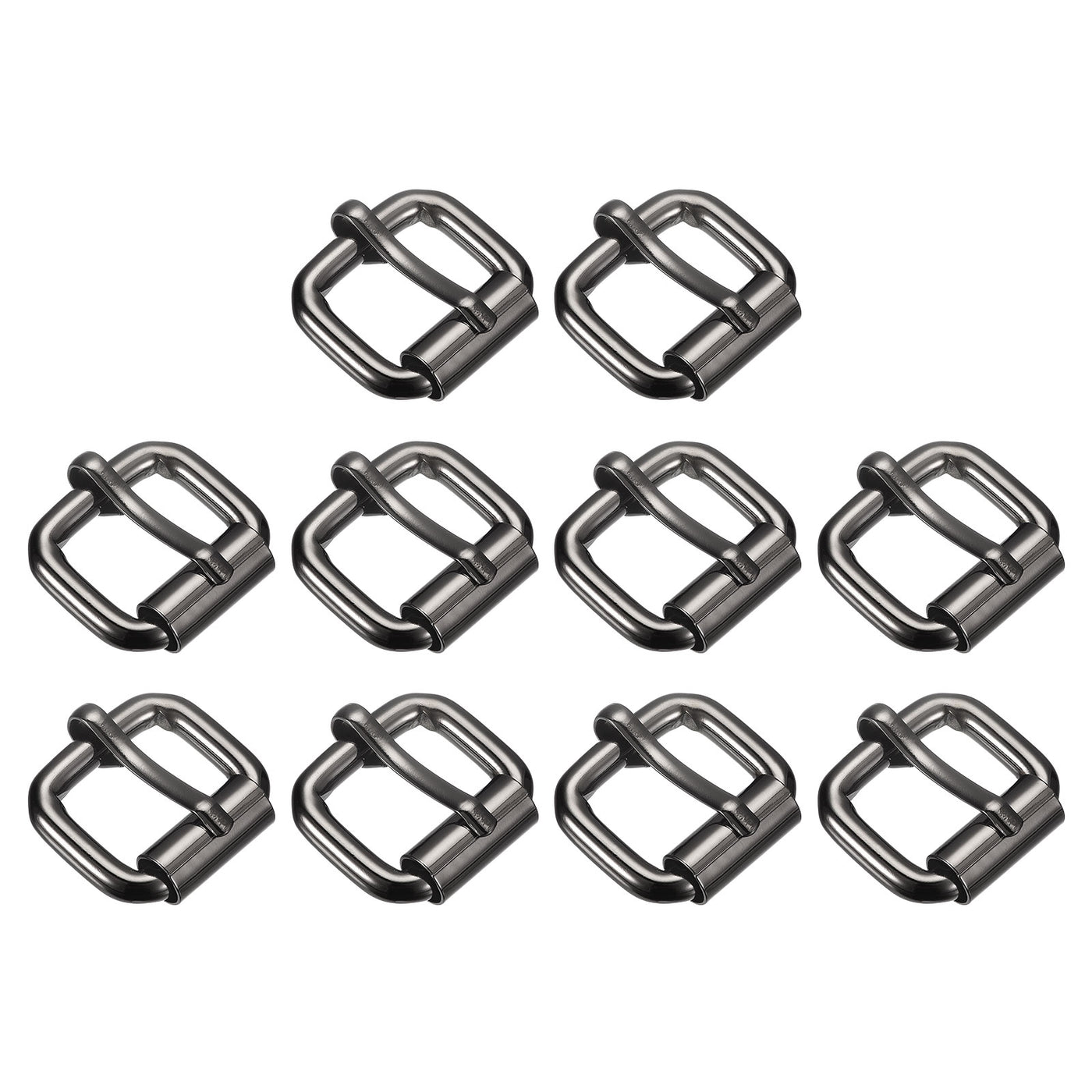 uxcell Uxcell Roller Buckles, 10pcs 20x15mm 4.8mm Thick Metal Belt Pin Buckle, Dark Gray