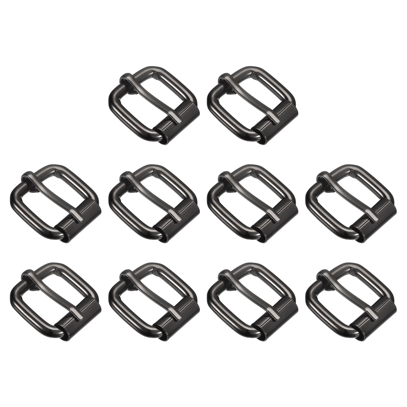 uxcell Uxcell Roller Buckles, 10pcs 20x20mm 4.8mm Thick Metal Belt Pin Buckle, Dark Gray
