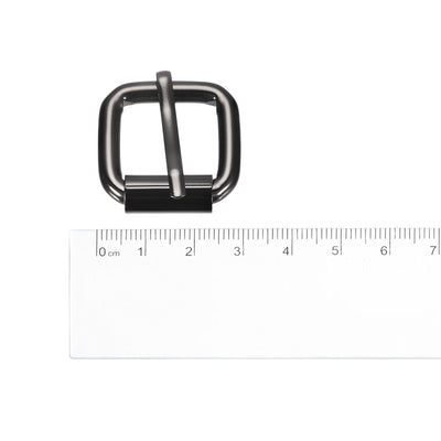 Harfington Uxcell Roller Buckles, 25pcs 20x20mm 4.8mm Thick Metal Belt Pin Buckle, Dark Gray
