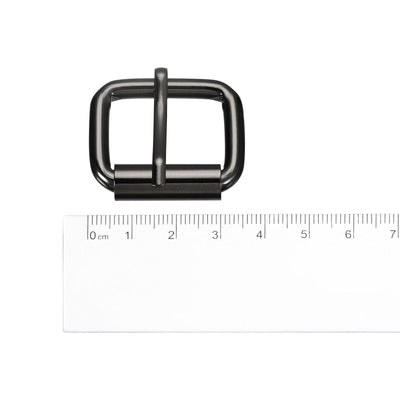 Harfington Uxcell Roller Buckles, 10pcs 25x20mm 4.8mm Thick Metal Belt Pin Buckle, Dark Gray