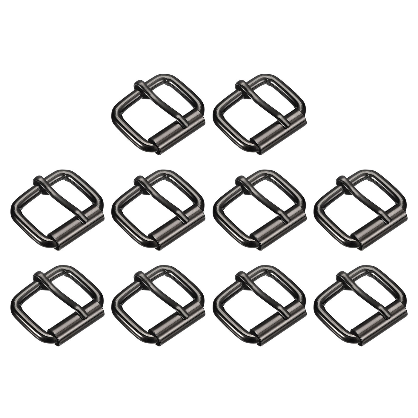 uxcell Uxcell Roller Buckles, 10pcs 25x20mm 4.8mm Thick Metal Belt Pin Buckle, Dark Gray
