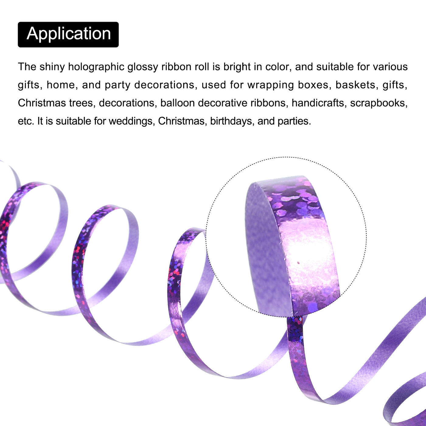 Harfington Curling Ribbon Crimped Balloon String 3/16" 11 Yards 4 Roll for Party Decoration Gift Wrapping Crafts Purple