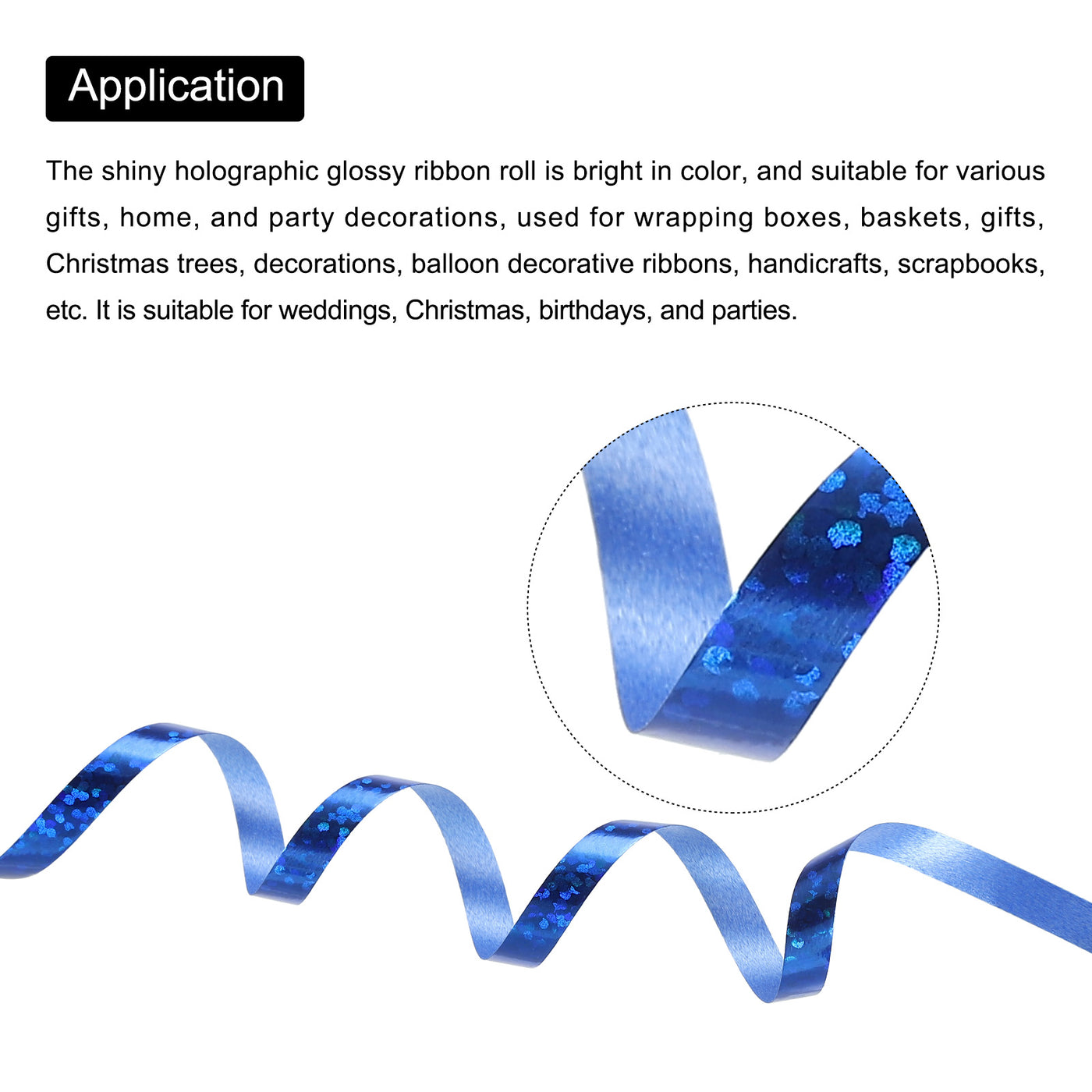 Harfington Curling Ribbon Crimped Balloon String 3/16" 11 Yards 4 Roll for Party Decoration Gift Wrapping Crafts Blue