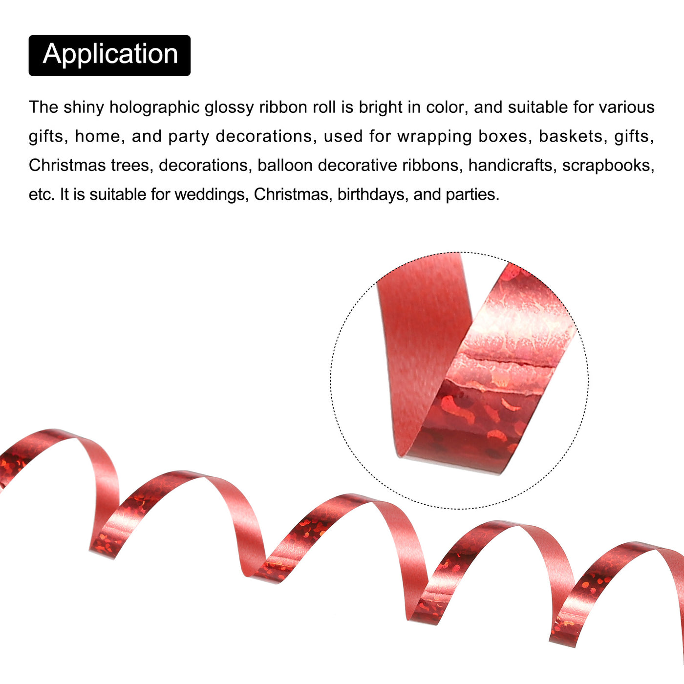 Harfington Curling Ribbon Crimped Balloon String 3/16" 11 Yards 2pcs for Christmas Wedding Gift Crafts Florists Decoration Red
